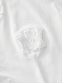 HIMLAND Men's Letter Graphic Round Neck Casual Versatile Daily Wear Short Sleeve T-Shirt - White - View 3