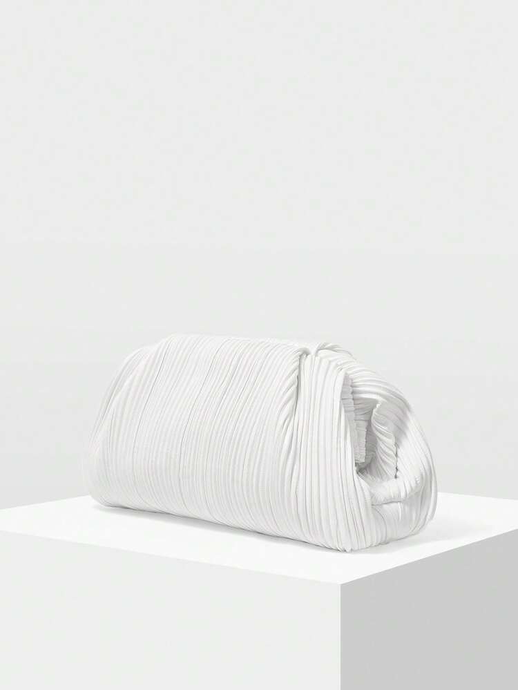 LADIES CLUTCH BAG, EXQUISITE MINIMALIST PLEATED DINNER BAG
