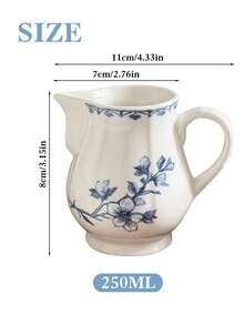 Cirelle 1件套法式复古花鸟下午茶陶瓷茶壶、陶瓷杯碟、糖罐、奶罐、咖啡杯碟、水瓶 - 查看 4