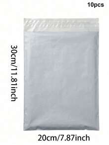 100个/10个加厚防水纯色包装袋，简约百搭，适用于学校、办公室、返校季运输和邮寄、男士生日礼物、情人节礼盒、男士礼盒、男士礼物、散装礼品袋、蓝色礼品袋、情人节。 - 白色 - 查看 8