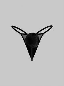 ROMWE Goth 3条哥特风毛绒网眼丁字裤 - 彩色 - 查看 5