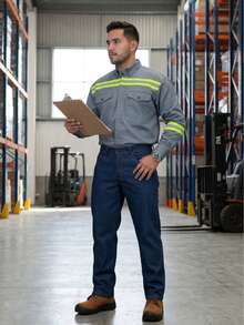 Camisa de Gabardina con Detalles Reflectantes - Gris Oscuro - Ver 2