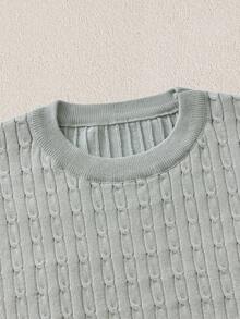 Manfinity Homme Casual Men's Light Grey Knit Tee With Round Neck And Regular Hem Grey Knit Top Men , Suitable For Summer Tropical Holiday Vacation In Hawaii. - Light Grey - View 3