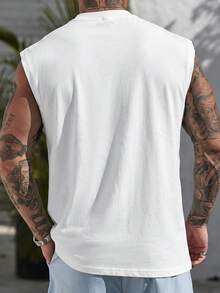 Manfinity Homme 男士舒适针织纯色圆领背心，适合休闲、办公、商务、日常约会、居家休闲、时尚派对、聚会等场合，可单穿或搭配休闲服饰，自用或送礼皆宜。 - 白色 - 查看 2