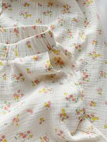 Comfortcana Quần ống rộng dáng suông, màu trơn, chất liệu vải nhăn, có dây rút, thích hợp cho kỳ nghỉ hè, cỡ lớn. - trắng - Xem 4