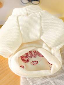 1 bộ quần áo cho thú cưng, quần áo đa năng cho mèo/chó, áo chui đầu hai chân có thêu chữ và khóa cài chữ D, áo khoác hai chân. - trắng - Xem 8