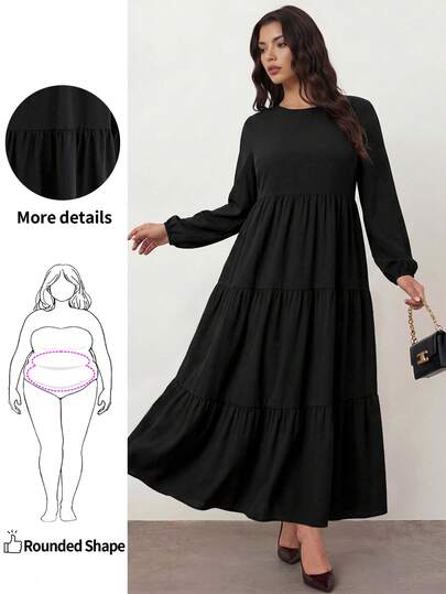 Enliva Plus-Size Women's Long Dress, Doll Dress, Cute Black Dress, Halloween Dress, Autumn Women's Wear,Casual Dresses Fall Dresses For Women Casual Halloween Costumes,Casual Dresses For Woman Fall Dresses For Women Fall Clothes Plus Size Fall Outfits For Women Business Casual Woman, For Apple And Rounded Body Shape
