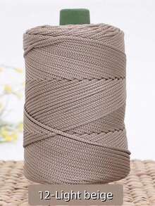 1 cuộn dây thừng xoắn bện nhiều màu, dây rỗng cho đồ thủ công DIY, túi thủ công, phụ kiện thắt lưng rút, dây sợi polypropylen trang trí, chỉ móc, chỉ túi móc tay, đệm, mũ, sợi polyamide màu trơn hiện đại DIY - Nhiều màu - Xem 23