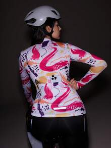 Exploreva Women's Long Sleeve Cycling Jersey - Multicolor - View 1