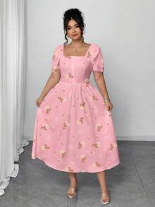 Elenzga Đầm dạ hội mùa hè lãng mạn, thanh lịch, cỡ lớn dành cho kỳ nghỉ. - Hồng - Xem 7