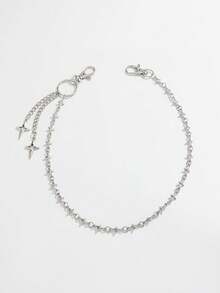 ROMWE Goth 一条时尚休闲的简约星星流苏腰链，适合日常、音乐节、派对佩戴，个性魅力饰品，送给同学和朋友的礼物 - 銀色星星 - 查看 4