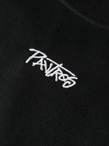 PAVTROS Men's Casual Letter Embroidery Round Neck Short Sleeve T-Shirt, Summer - Black - View 4