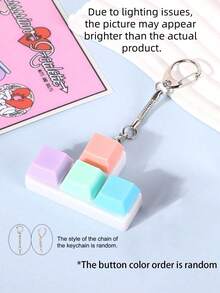 MINKOJA 1个Joivida简约彩色键盘指尖玩具，4键立方体减压钥匙扣，可挂在车包上，帮助成人集中注意力放松，是送礼佳品。 - 彩色 - 查看 18