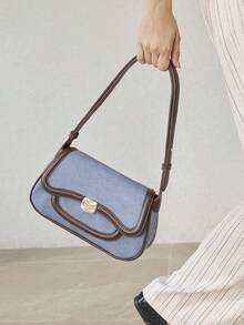 MOTF PREMIUM WOMEN'S SHOULDER BAG, FASHIONABLE COMMUTER SPLICING SHOULDER BAG - Blue - View 9