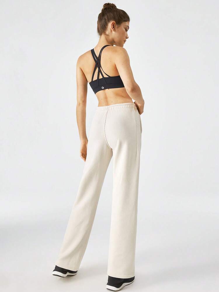 Polar Fleece Hustle Harder Winter Wide Leg Pants With Pocket Comfortable Warm Fall Winter