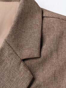 Manfinity Mode Men's Business Commute Double-Breasted Suit Jacket - Khaki - View 5