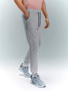 Driftmere 男士抽绳腰斜口袋慢跑运动裤 - 淺灰色 - 查看 7