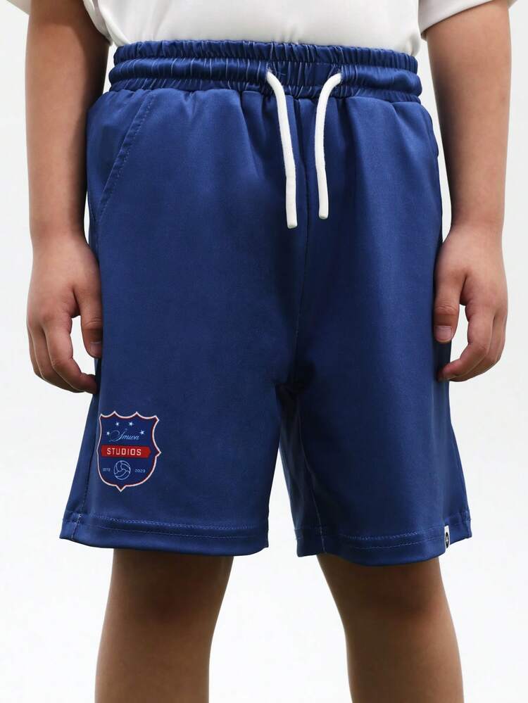 Boys England Football Inspired Gradient Ombre T-Shirt And Shorts Co-Ord Set With Number 10 Print For Casual Summer Wear , World Cup