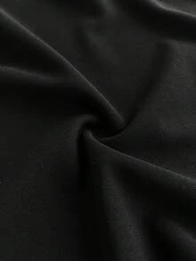 Viva Relle 大码性感黑色圆领露肩亮片网纱拼接腰部连衣裙 - 黑色 - 查看 7