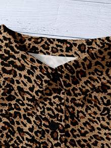 EMERY ROSE Camisa de mujer talla grande de estilo casual con estampado de leopardo y cuello abierto - Multicolor - Ver 4