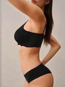 Women's Wireless Seamless Comfort Camisole Bra - Black - View 5