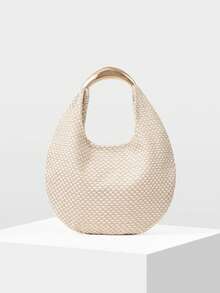 MOTF PREMIUM BOLSO DE MANO PARA DAMAS, ASA CON HERRAJES EXQUISITOS, BOLSO DE HOMBRO CASUAL PARA VACACIONES. - Blanco roto - Ver 2