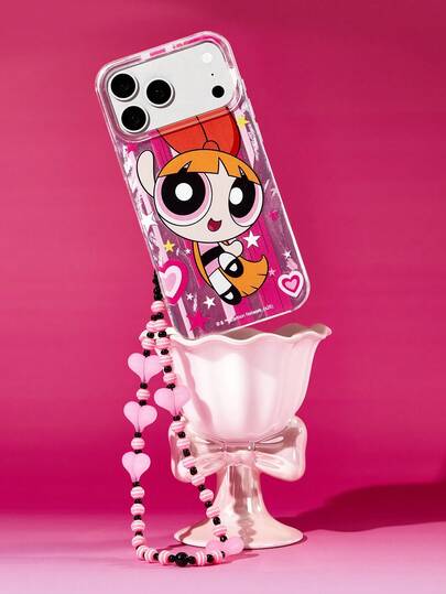 THE POWERPUFF GIRLS X SHEIN 羽毛渐变手机壳，适用于 11 - 17 Pro Max