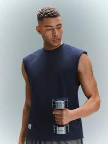 Driftmere 男士字母貼布背心上衣 - 藏蓝色 - 查看 1