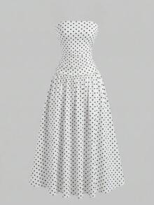 SHEIN 适合青少年女孩的夏季无袖浅黄色休闲长裙 - 彩色 - 查看 3