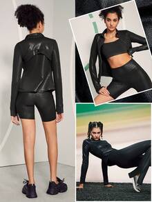 GLOWMODE Da Hiệu ứng Jacket thể thao Với Ngón tay cái - màu đen - Xem 7