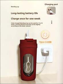Teckwe 便攜式電動咖啡杯，支持 USB 充電，7,000 Rpm，適用於熱飲與冷飲，可攪拌咖啡粉、豆奶、燕麥片等，500mAh 可充電電池 - 彩色 - 查看 9