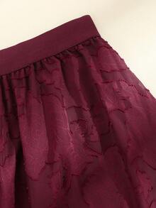 Modelyn 酒红色优雅女士半身裙 - 酒紅色 - 查看 4