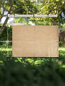 1PC High Density Jute Bag 19x27 Inches Drawstring Closure For Potato Vegetable Crop Storage Farm Harvest Organizer - Yellow - View 5