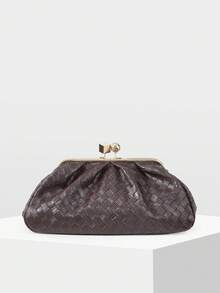 MOTF PREMIUM FASHION CLIP CLUTCH BAG, EXQUISITE PARTY PARTY AND DINNER BAG - coffee color - View 5
