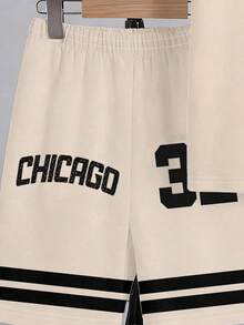 Conjunto de camisetas casuales de manga corta y cuello redondo con estampado de moda para adolescentes, versátil para el verano - Multicolor - Ver 5