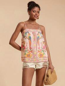 Travachic 女士度假印花宽松吊带背心 - 彩色 - 查看 4