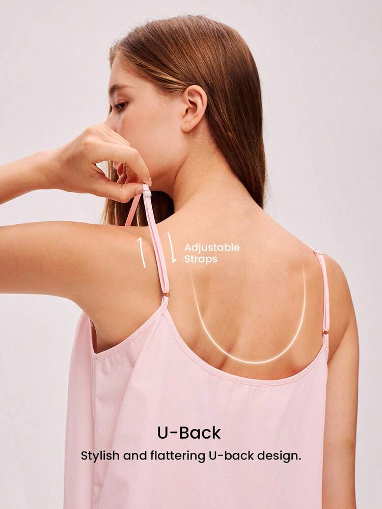 Breathable Cotton Pink Floral Embroidered Lace Trim Sexy Nightdress