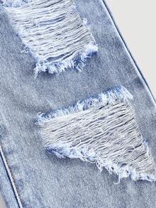 Quần jean denim rách nhẹ màu xanh nhạt, dáng rộng, phong cách Y2K mới cho bé gái, thích hợp cho mùa xuân hè, đi nghỉ mát, phong cách đồng quê, boho, đi biển, phong cách đường phố miền Tây, kỳ nghỉ xuân, lễ hội âm nhạc, quần jean, quần jean cho bé 4 tuổi, quần jean mùa hè, quần jean dễ thương, quần jean rộng kiểu Y2K những năm 2000. - Rửa nhẹ - Xem 9