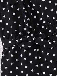 SHEIN 女宝宝可爱碎花连体衣，适合夏季度假 - 黑色 - 查看 5