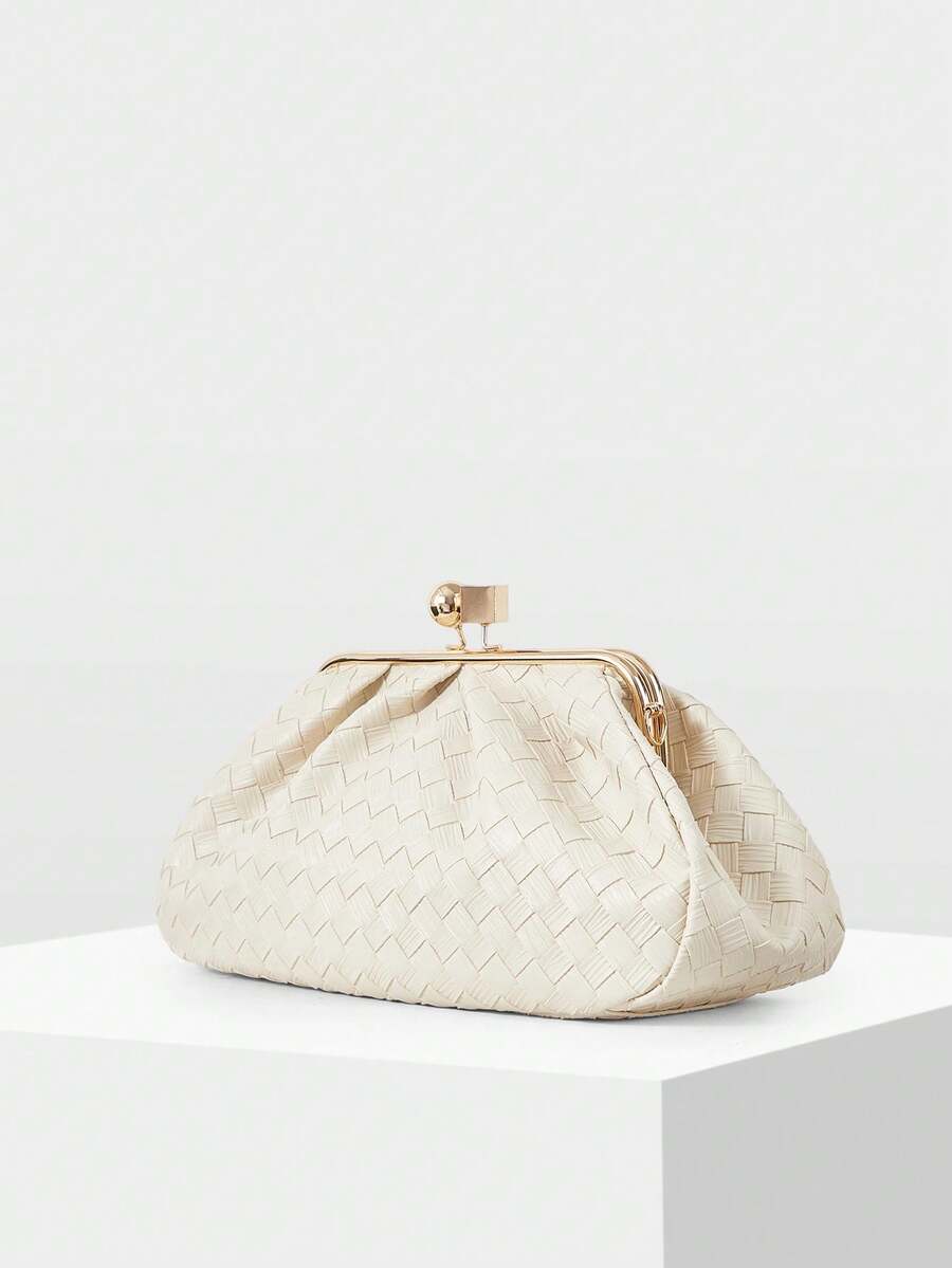 MOTF PREMIUM Túi xách cầm tay thời trang, túi dự tiệc và ăn tối tinh tế. - Màu be - Xem 2