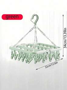 SHEIN 1PC Rotating 32-Clip Plastic Drying Rack - Space Saving Foldable Hanger For Socks, Underwear & Small Laundry, Ideal For Bedroom, Bathroom, Wardrobe, Dorm Storage & Laundry Room Organization - Multicolor - View 12