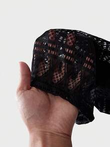 HIMLAND Pantalones rectos casuales de punto con cintura elástica holgada para hombres, uso diario de moda para jóvenes - Negro - Ver 8