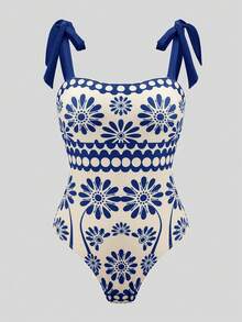 Swim Oasis 26SS Summer Holiday Beach Holiday Vacation BOHO Beige Floral One-Piece Swimsuit Skirt Set - Multicolor - View 10