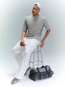 Driftmere Men Casual Solid Drop Shoulder Tee For Summer - Grey - View 8