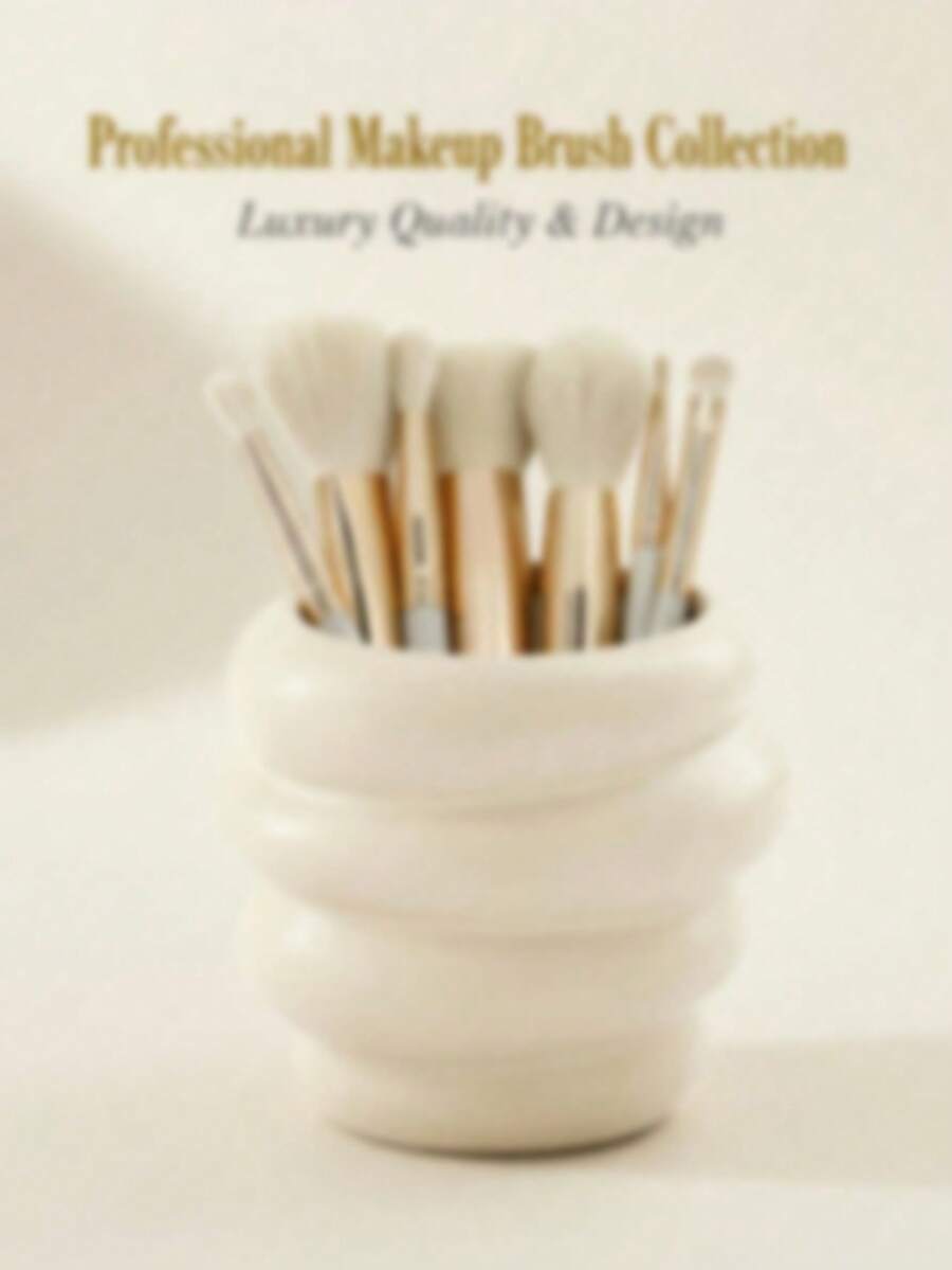 1个蜂蜜罐造型化妆刷架，可爱乳白色化妆品展示架，化妆品收纳盒，最佳生日礼物，家居装饰 - 彩色 - 查看 1