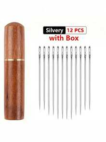 12pcs Stainless Steel Easy Thread Side Hole Sewing Needles, Hand Stitching Pins For Seniors, DIY Home Craft Supplies - White, Stitching Pins - Multicolor - View 13