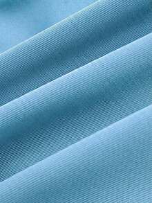 SHEIN 适合青少年女孩的纯色无肩带系带金属饰品比基尼套装，夏季泳装套装/沙滩女孩装/两件式泳衣/青少年比基尼套装 - 淺藍色 - 查看 7