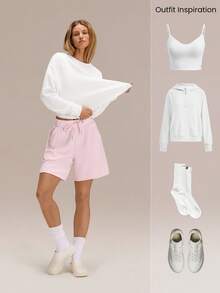 GLOWMODE SoftCalm Modal Bermuda Adjustable Pocket Shorts Daily Casual Lounging Summer - Pink - View 6