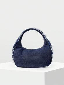 MOTF PREMIUM Túi xách nữ thời trang đính sequin, khóa kéo, có quai xách, thích hợp cho các bữa tiệc. - Màu xanh hải quân - Xem 5