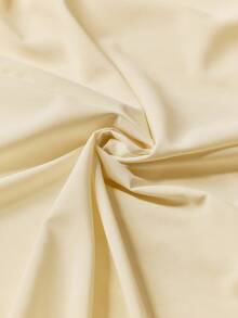 Juhart 大码女式梭织常规优雅圆领长袖褶皱米色连衣裙，秋冬 - 米色 - 查看 9